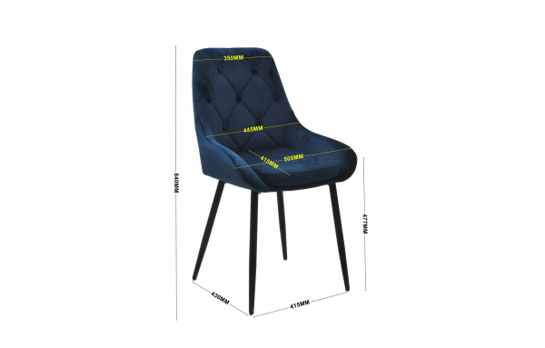 2 SZT krzesło DO JADALNI tapicerowane PARIS GRANATOWE welwet pikowane